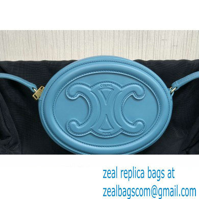 Celine CROSSBODY OVAL PURSE cuir triomphe in SMOOTH CALFSKIN 101703 Blue