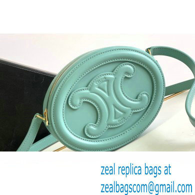 Celine CROSSBODY OVAL PURSE cuir triomphe in SMOOTH CALFSKIN 101703 Cyan - Click Image to Close