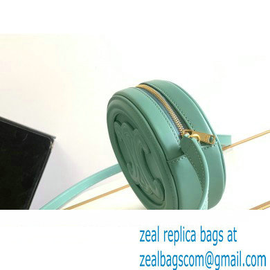 Celine CROSSBODY OVAL PURSE cuir triomphe in SMOOTH CALFSKIN 101703 Cyan - Click Image to Close