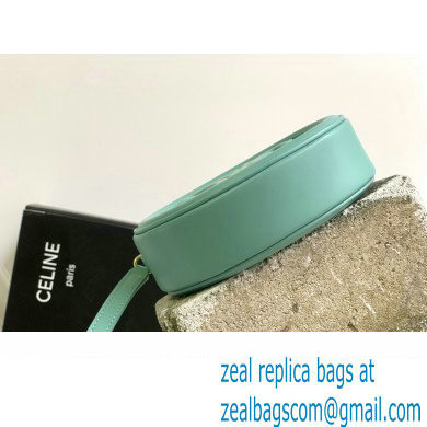 Celine CROSSBODY OVAL PURSE cuir triomphe in SMOOTH CALFSKIN 101703 Cyan - Click Image to Close