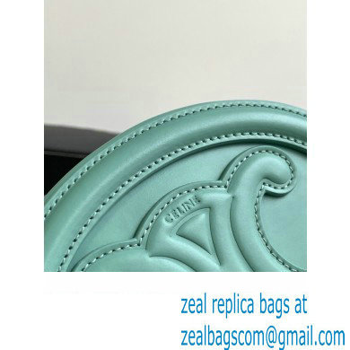 Celine CROSSBODY OVAL PURSE cuir triomphe in SMOOTH CALFSKIN 101703 Cyan - Click Image to Close