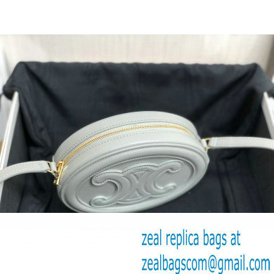 Celine CROSSBODY OVAL PURSE cuir triomphe in SMOOTH CALFSKIN 101703 Gray