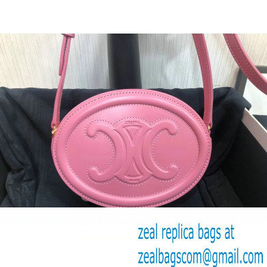 Celine CROSSBODY OVAL PURSE cuir triomphe in SMOOTH CALFSKIN 101703 Pink - Click Image to Close