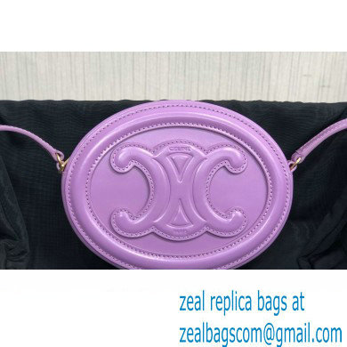 Celine CROSSBODY OVAL PURSE cuir triomphe in SMOOTH CALFSKIN 101703 Purple