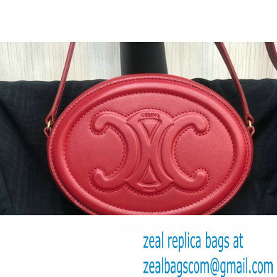 Celine CROSSBODY OVAL PURSE cuir triomphe in SMOOTH CALFSKIN 101703 Red - Click Image to Close