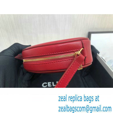 Celine CROSSBODY OVAL PURSE cuir triomphe in SMOOTH CALFSKIN 101703 Red