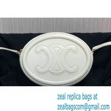 Celine CROSSBODY OVAL PURSE cuir triomphe in SMOOTH CALFSKIN 101703 White - Click Image to Close