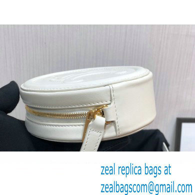 Celine CROSSBODY OVAL PURSE cuir triomphe in SMOOTH CALFSKIN 101703 White - Click Image to Close