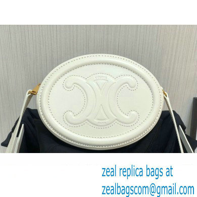 Celine CROSSBODY OVAL PURSE cuir triomphe in SMOOTH CALFSKIN 101703 White - Click Image to Close