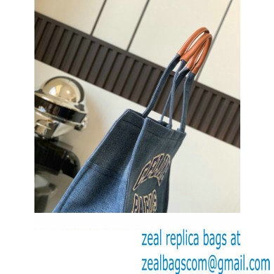 Celine Large Cabas Thais Bag In Denim 196762 Navy Tan 2023