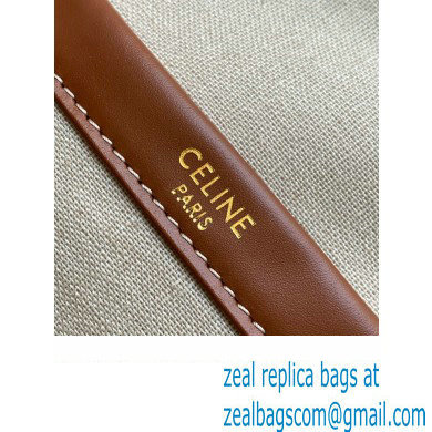Celine Large Cabas Thais Bag In Striped Textile 196762 Beige 2023