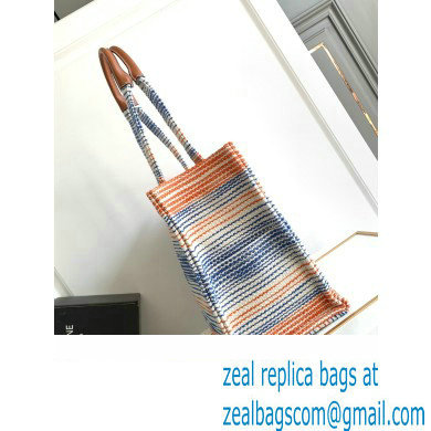 Celine Large Cabas Thais Bag In Striped Textile With Celine 196762 Multicolor 2023 - Click Image to Close