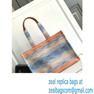 Celine Large Cabas Thais Bag In Striped Textile With Celine 196762 Multicolor 2023