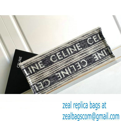 Celine Large Cabas Thais Bag In Striped Textile With Celine Jacquard 196762 Beige/Black 2023