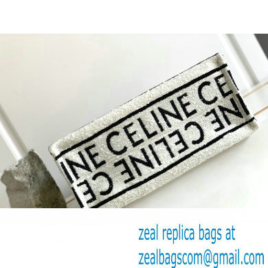 Celine Large Cabas Thais Bag In Textile With Celine All Over 196762 White/Black 2023 - Click Image to Close