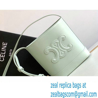 Celine MINI BUCKET CUIR TRIOMPHE Bag in SMOOTH CALFSKIN 10L433 Jade