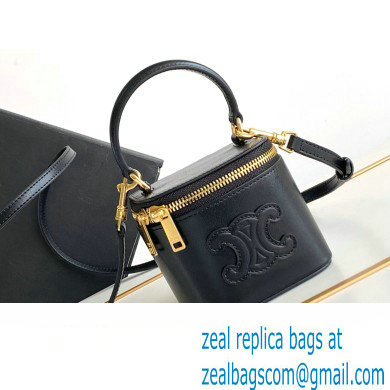 Celine MINI VANITY CASE CUIR TRIOMPHE Bag in SMOOTH CALFSKIN 10J763 Black