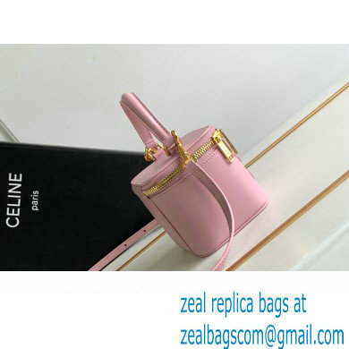 Celine MINI VANITY CASE CUIR TRIOMPHE Bag in SMOOTH CALFSKIN 10J763 Pink - Click Image to Close