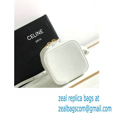 Celine MINI VANITY CASE CUIR TRIOMPHE Bag in SMOOTH CALFSKIN 10J763 White - Click Image to Close