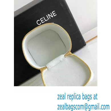 Celine MINI VANITY CASE CUIR TRIOMPHE Bag in SMOOTH CALFSKIN 10J763 White - Click Image to Close