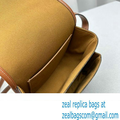 Celine Medium Folco bag in Triomphe Canvas and calfskin Tan