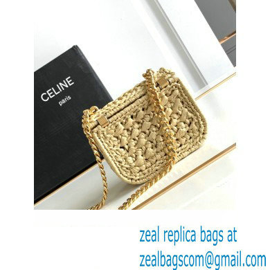 Celine Mini Triomphe on chain Bag in RAFFIA Natural 10K392 - Click Image to Close