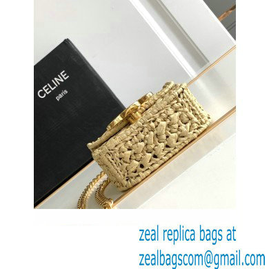 Celine Mini Triomphe on chain Bag in RAFFIA Natural 10K392 - Click Image to Close