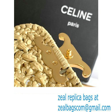 Celine Mini Triomphe on chain Bag in RAFFIA Natural 10K392