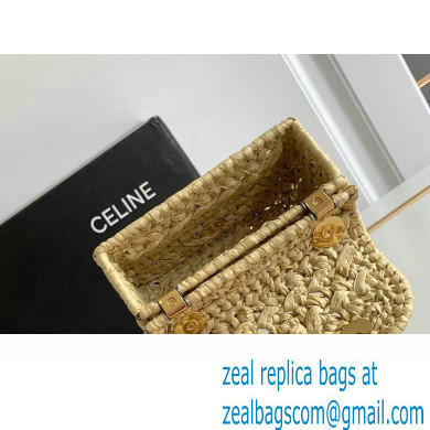 Celine Mini Triomphe on chain Bag in RAFFIA Natural 10K392