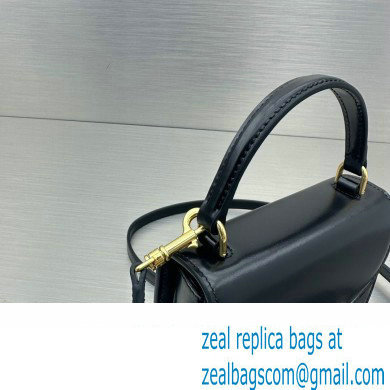 Celine Mini besace triomphe Bag in SHINY CALFSKIN Black