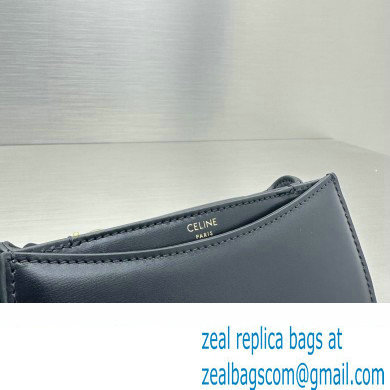 Celine Mini besace triomphe Bag in SHINY CALFSKIN Black