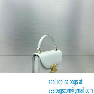 Celine Mini besace triomphe Bag in SHINY CALFSKIN White - Click Image to Close