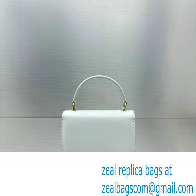 Celine Mini besace triomphe Bag in SHINY CALFSKIN White