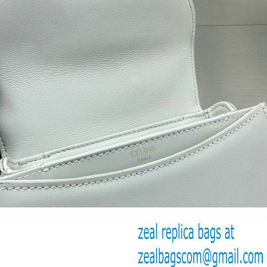 Celine Mini besace triomphe Bag in SHINY CALFSKIN White