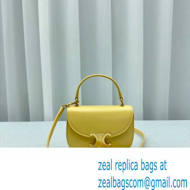 Celine Mini besace triomphe Bag in SHINY CALFSKIN Yellow - Click Image to Close