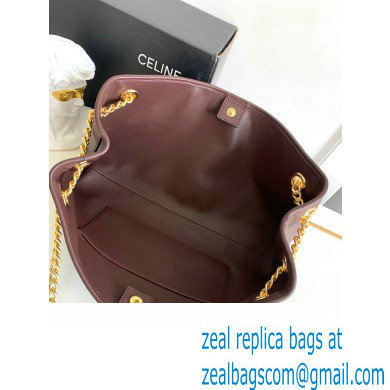 Celine NEWSPAPER CHAIN BAG TRIOMPHE SOFT in SUPPLE CALFSKIN 114253 Chestnut - Click Image to Close