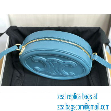 Celine OVAL BAG CUIR TRIOMPHE in SMOOTH CALFSKIN 198603 Blue