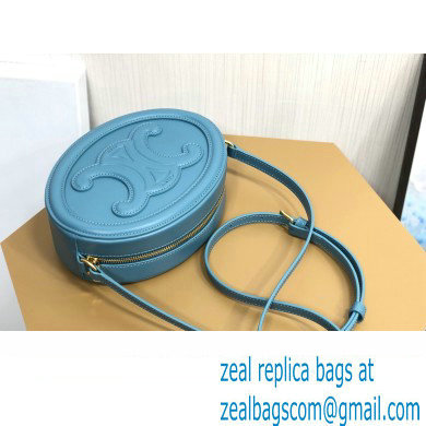 Celine OVAL BAG CUIR TRIOMPHE in SMOOTH CALFSKIN 198603 Blue