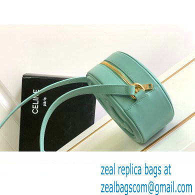 Celine OVAL BAG CUIR TRIOMPHE in SMOOTH CALFSKIN 198603 Cyan - Click Image to Close