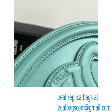 Celine OVAL BAG CUIR TRIOMPHE in SMOOTH CALFSKIN 198603 Cyan - Click Image to Close