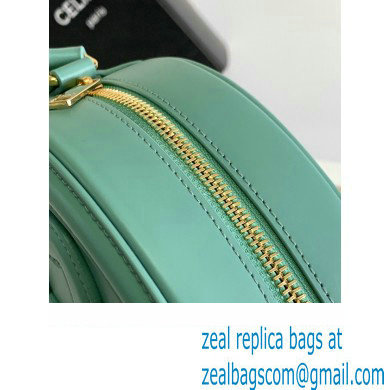 Celine OVAL BAG CUIR TRIOMPHE in SMOOTH CALFSKIN 198603 Cyan - Click Image to Close