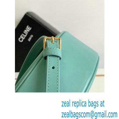 Celine OVAL BAG CUIR TRIOMPHE in SMOOTH CALFSKIN 198603 Cyan - Click Image to Close