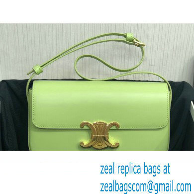 Celine SHOULDER BAG triomphe in Shiny calfskin 194143 Light Green - Click Image to Close