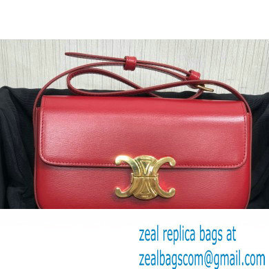 Celine SHOULDER BAG triomphe in Shiny calfskin 194143 Red