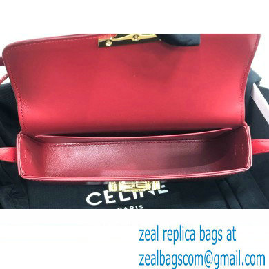 Celine SHOULDER BAG triomphe in Shiny calfskin 194143 Red - Click Image to Close