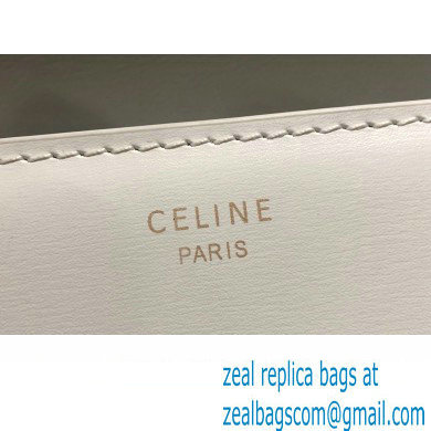Celine SHOULDER BAG triomphe in Shiny calfskin 194143 White - Click Image to Close