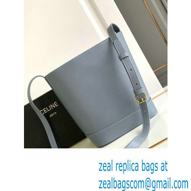 Celine SMALL BUCKET CUIR TRIOMPHE Bag in SMOOTH CALFSKIN 198243 Blue Grey - Click Image to Close