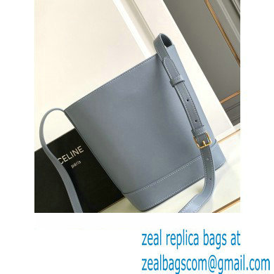 Celine SMALL BUCKET CUIR TRIOMPHE Bag in SMOOTH CALFSKIN 198243 Blue Grey