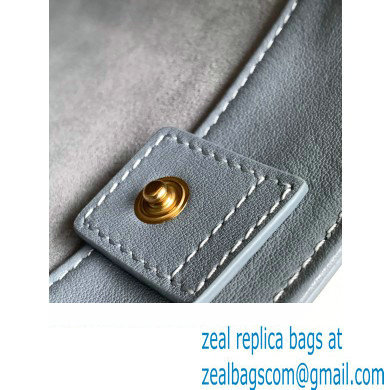Celine SMALL BUCKET CUIR TRIOMPHE Bag in SMOOTH CALFSKIN 198243 Blue Grey