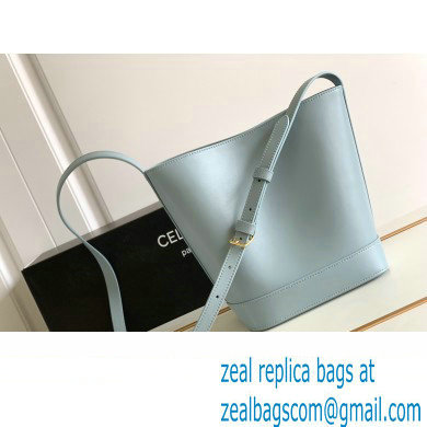 Celine SMALL BUCKET CUIR TRIOMPHE Bag in SMOOTH CALFSKIN 198243 California Blue - Click Image to Close